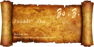 Zsidó Zia névjegykártya